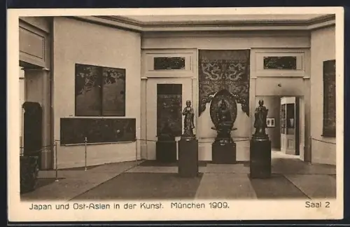 AK München, Japan und Ost-Asien in der Kunst 1909, Ausstellungshalle Innenansicht