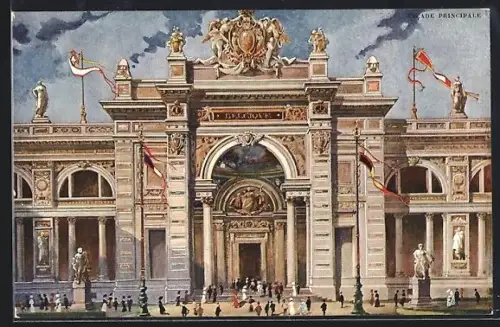 AK Bruxelles, Exposition Unviverselle & International 1910, Facade Principale