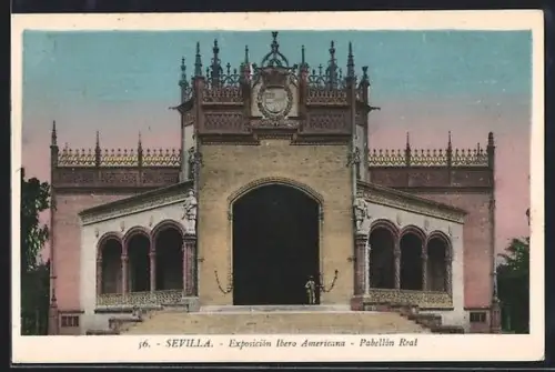 AK Sevilla, Exposicion Ibero Americana 1929, Pabellon Real