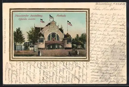 AK Düsseldorf, Düsseldorfer Ausstellung 1902, Festhalle