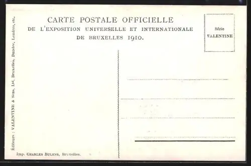 Künstler-AK Brüssel, Exposition Universelle et Internationale 1910, Facade Principale et Jardins