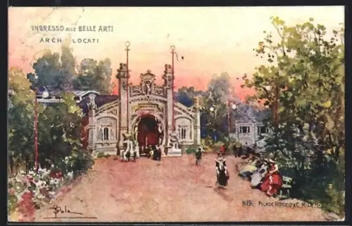 Künstler-AK Milano, Dell Esposizione 1906, Ingresso alle Belle Arti