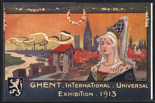 AK Gand, Universelle Ausstellung 1913, la ville des Industries Textiles, des Vieux Monuments et des Fleurs
