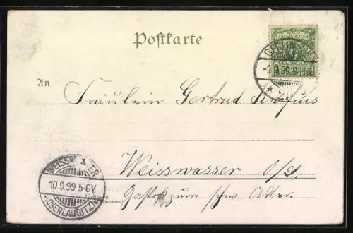 Lithographie Berlin-Tiergarten, Siegesallee, Siegessäule