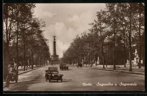 AK Berlin-Tiergarten, Siegesallee, Siegessäule