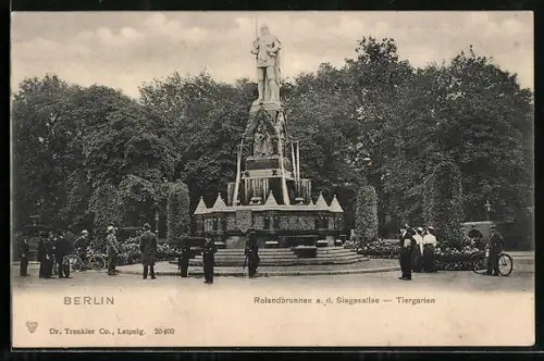 AK Berlin, Rolandbrunnen an der Siegesallee, Tiergarten