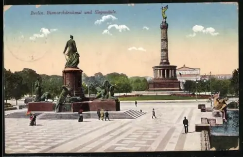 AK Berlin-Tiergarten, Bismarckdenkmal, Siegessäule