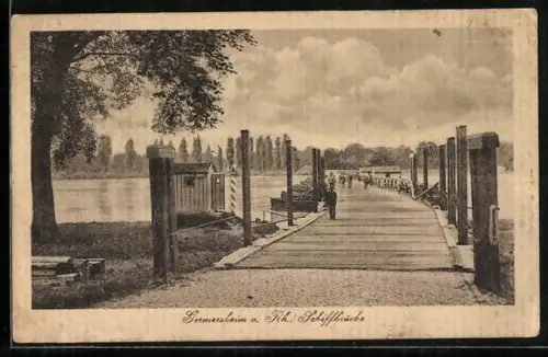 AK Germersheim a. Rh., Schiffsbrücke