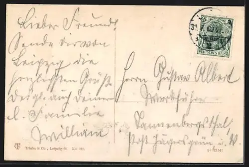 AK Leipzig, 500 jähriges Jubiläum der Universität, Neues Rathaus, Wappen, Passepartout