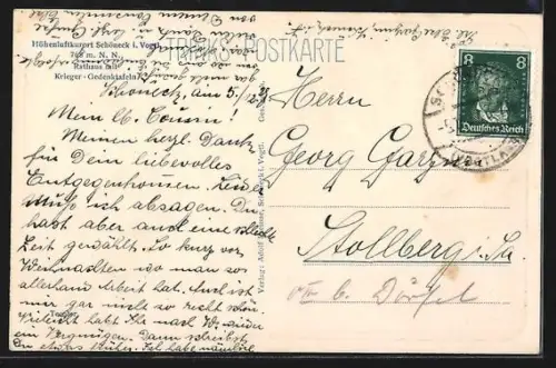 AK Schöneck i. Vogtl., Rathaus mit Strassenpartie