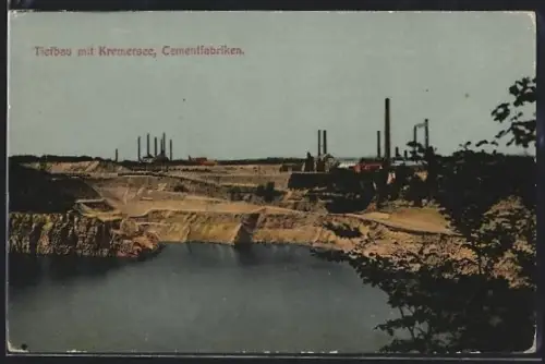 AK Kalkberge, Cementfabriken, Tiefbau mit Kremersee, Steinbruch