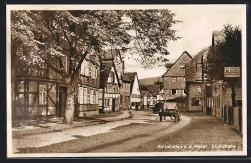 AK Holzminden a. d. Weser, Kirchstrasse mit Malerbetrieb Friedrich Bohne
