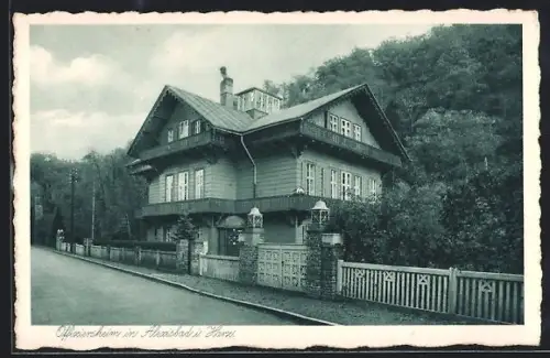 AK Alexisbad i. Harz, Offiziersheim mit Strassenpartie