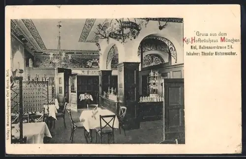 AK Kiel, Königliches Hofbräuhaus München, Holtenauerstrasse 2-4, Innenansicht