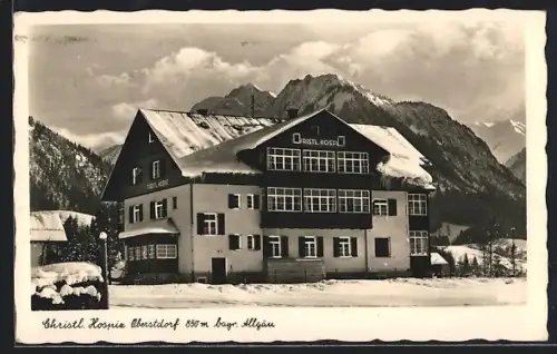 AK Oberstdorf /Bayr. Allgäu, Christliches Hospiz im Schnee