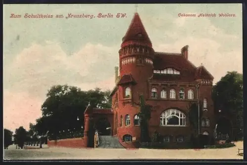 AK Berlin-Kreuzberg, Gasthaus Zum Schultheiss, Am Viktoriapark