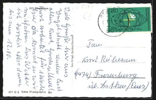 AK Oberstimm, Strassenpartie mit Kirche und Wohnhäusern