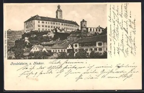 AK Gundelsheim a. Neckar, Schloss, Stadtansicht