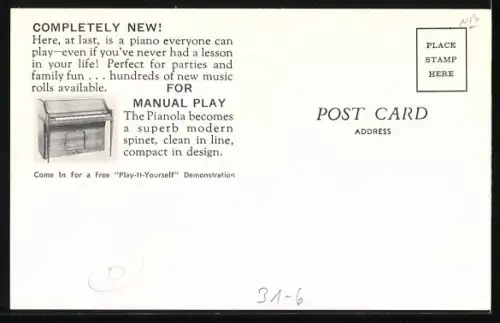 AK Pianola, The Spinet that is a player Piano