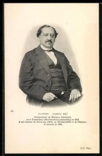 AK Porträt von Flotow, Composeituer de musique Allemand