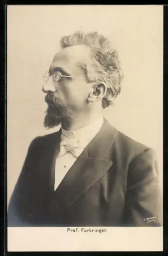 AK Portrait von Mediziner Prof. Fürbringer im Profil