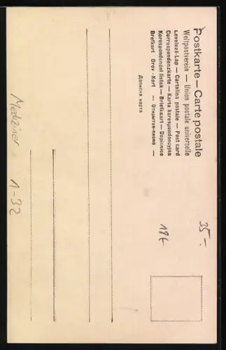 AK Portrait von Mediziner Prof. Fürbringer im Profil