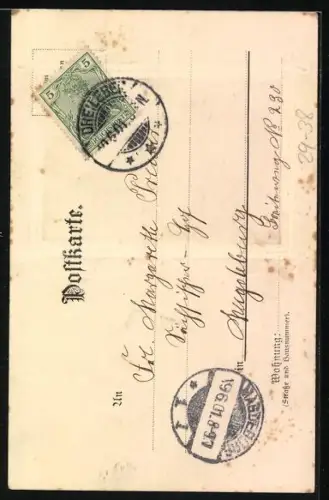 Foto-Collage-AK Uferpartie mit Frauen und Hunden