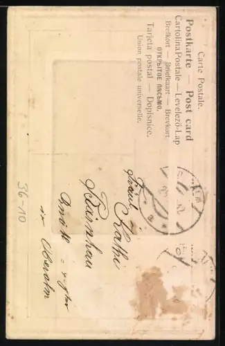 Präge-AK Schutzpatronin Heilige Katharina mit Bibel und Schwert