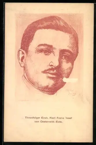 Künstler-AK Kaiser Karl I. von Österreich im Porträt