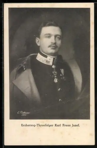 AK Erzherzog-Thronfolger Karl Franz Josef von Österreich