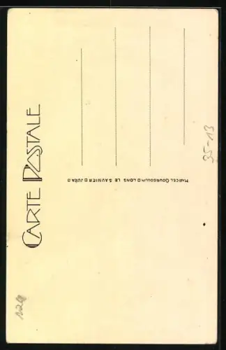 AK Reklame für Traubensaft Challand, Bauer mit Trauben