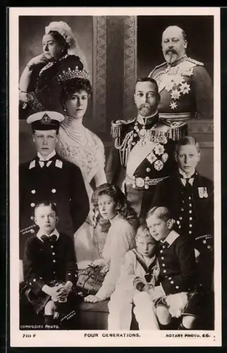 AK Vier Generationen des englischen Königshauses mit Queen Victoria