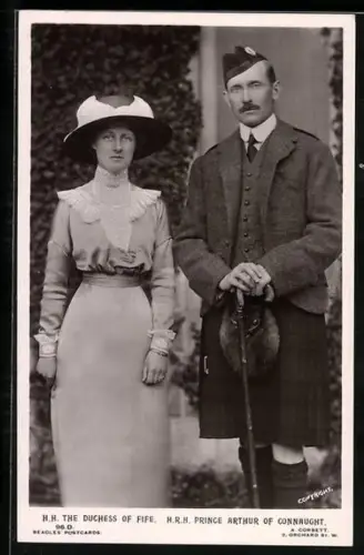 AK The Duchess of Fife & Prince Arthur of Connaught im Kilt