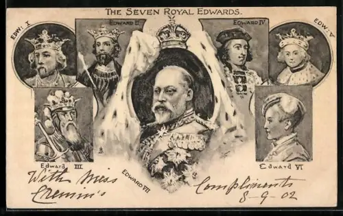 AK The seven Royal Edwards, englische Könige