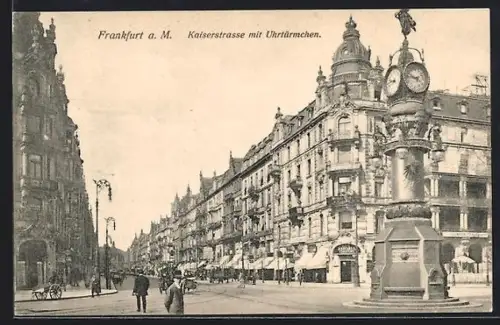 AK Frankfurt a. M., Kaiserstrasse, Uhrtürmchen