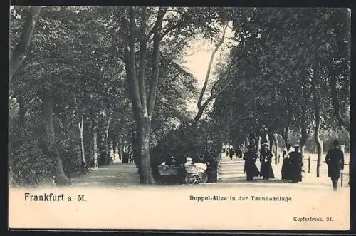 AK Frankfurt a. M., Doppel-Allee in der Taunusanlage