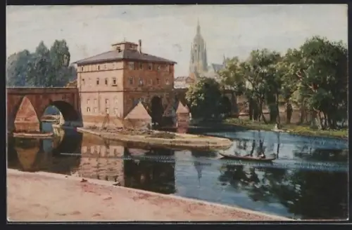 AK Alt-Frankfurt, Alte Brücke, Brückenmühle, Dom