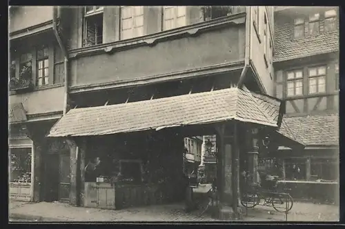 AK Alt-Frankfurt, Schirne, Haus auf 4 hölzernen Stützen