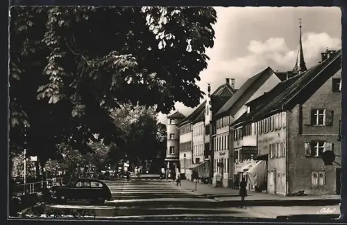 AK Leutkirch i. Allgäu, Strassenpartie an der Eschach