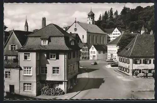 AK Leutkirch im Allgäu, Ortspartie mit Kirche, Gasthof zum Mohren