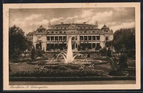 AK Frankfurt-Westend, Palmengarten mit Gebäude