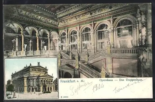 AK Frankfurt a. M., Opernhaus, Treppenhaus
