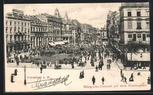 AK Frankfurt a. M., Mittwochs-Concert auf dem Goetheplatz