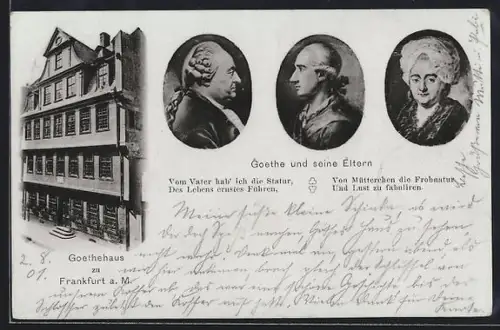 AK Alt-Frankfurt, Goethehaus, Goethe und seine Eltern
