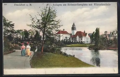 AK Frankfurt-Westend, Anlagen am Hohenzollernplatz, Viktoriaschule