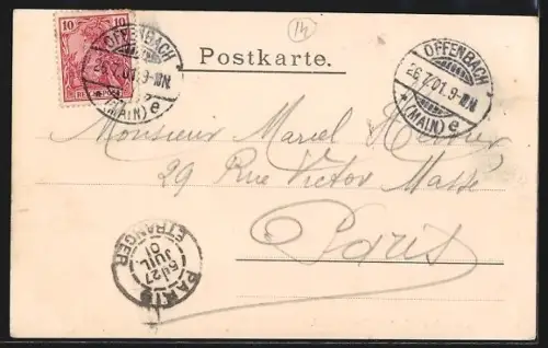 AK Frankfurt a. M., Blick nach dem Rossmarkt, Strassenbahn