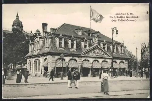 AK Frankfurt a. M., Historische Hauptwache, Café-Restaurant