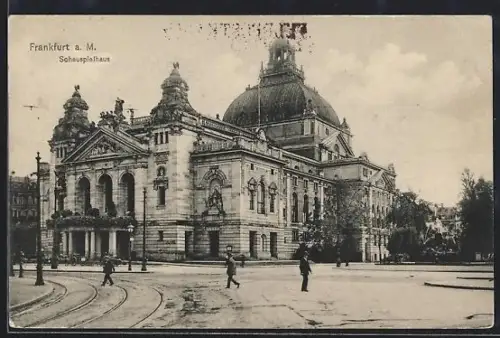 AK Frankfurt a. M., Schauspielhaus, Panorama