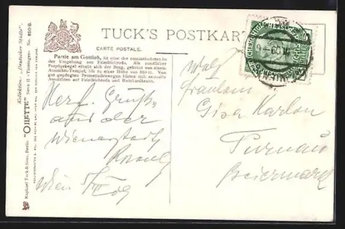 Künstler-AK Friedrichroda, Partie am Gottlob