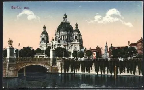 AK Berlin, Dom, Brücke, Fluss